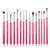 Jessup Professional Natural-Synthetic Eye Makeup Brushes Set 15pcs for Eyeshadow Blending Concealer Eyeliner Eyebrow, Rose Carmine/Silver T197