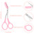 Eyebrow Trimmer Scissors with Comb Eyebrow Shaping Cut Scissors Non Slip Finger Grips Hair Removal Beauty Accessories for Men Women (Black, Pink, Blu