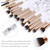 Eye Makeup Brushes DUAIU 16Pcs Eyeshadow brushes Eyebrow Eyeliner Blending Brush Premium Synthetic & Marble Handle Brushes sets with Pink Cosmetic Ba