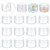 BENECREAT 16 Pack 1.7"x1.22" (25ml) Empty Clear Plastic Bead Storage Container jar with Rounded Screw-Top Lids for Beads, Nail Art, Glitter, Make Up,