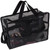 SHANY Collapsible Makeup Tools Travel Mesh Bag  Large See-Thru Travel Tote with Shoulder Straps  Water-Resistant with Zippered Pockets  Black