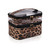 imerelez Double-layer Cosmetic Bag Makeup Bag Travel Makeup Bag Makeup Bags for Women Cosmetics Cases Portable Waterproof Foldable (Leopard)
