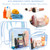APREUTY Clear Makeup Bags, TSA Approved 6 Pcs Cosmetic Makeup Bags Set Clear PVC with Zipper Handle Portable Travel Luggage Pouch Airport Airline Vac