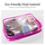 3Pcs Crystal Clear PVC Travel Toiletry Bag Kit for Women Men, Waterproof Vinyl Organizer Clear Makeup Bags with Zipper Handle Straps, Cosmetic Bag Po