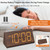 DreamSky Wooden Digital Alarm Clocks for Bedrooms - Electric Desk Clock with Large Numbers, USB Port, Loud Alarm for Heavy Sleepers, Adjustable Volum