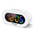 REACHER Small Colorful LED Digital Alarm Clock with Snooze, Simple to Operate, Full Range Brightness Dimmer, Adjustable Alarm Volume, Outlet Powered