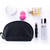 Hekyip Half Moon Cosmetic Bag, Travel Makeup Pouch, Portable Waterproof Cosmetic Pouch for Girls Women, Small (ALL BLACK)