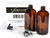 Vivaplex, 2, Large, 16 oz, Empty, Amber Glass Bottles with Black Lotion Pumps