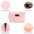 MAANGE 2 Pcs Small Makeup Bag For Purse, Travel Cosmetic Bag Makeup Pouch PU Leather Portable Versatile Zipper Pouch For Women (Pink+Green)