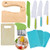 KOLODOGO 10 Pieces Wooden Kids Kitchen Knife Set, Including Safe Plastic Slicers, Cooking Knives, Cake Scraper, and Cute Rectangle Cutting Board