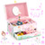 A&A Music Jewelry Box for Girls with Mirror Paired with Magic Unicorn Theme Rotating Playback the Tune for Beautiful Dream Pink-Purple