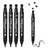 FATUXZ Double-headed Liquid Eyeliner Pen Stamp Super Slim Gel Felt Tip Waterproof Long Lasting Makeup Tool(Heart/Moon/flower/Star Shape Stamp Pen, 4