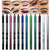evpct 12Pcs Green Blue White Black Brown Purple Color Gel Glitter Eyeliner Pencils Set for Women Waterline Waterproof Smudge Proof lapiz de ojos deli