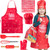 Baketivity Kids Chef Hat and Apron Set for Boys & Girls - One Size Fits All (Adjustable) - Premium, Washable Apron and Hat Set for Cooking - Young Ch