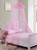 Fantasy Kids Pom Collapsible Hoop Sheer Bed Canopy, One Size, Pink