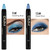 Kaely 2Pcs Bright Blue Eyeshadow Stick for Older Women, Metallic Shimmer Glitter Cream Eye Shadow Pencil Crayon, Light Blue Eyeliner Waterproof Hallo
