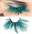 Dorisue Halloween eyelashes Double Lip Black with Green Big Extra Long Feather eyelashes Extra extension Halloween Green Feather Tip False Eyelashes