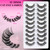 Veleasha Lashes Russian Strip Lashes Eyelashes with Clear Band Looks Like Eyelash Extensions D Curl Lash Strips 10 Pairs Pack (DT01)