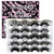 DAODER False Eyelashes 25MM Mink Lashes Dramatic Look Fluff Long Fake Eyelashes Wispy 25mm False Lashes Strip 10 Variety Pairs Mixed for Halloween Bo