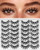 Losha Eyelashes Natural Look Faux Mink Lashes Pack Handmade Fluffy False Eyelashes 14 Pairs Eye Lashes (F69)