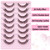 Russian Strip Lashes Natural Look Cat Eye Style with Clear Band 8 Pairs Fluffy Wispy 3D Effect False Eyelashes Thin Volume Fake Lashes Pack By GVEFET