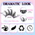 Losha 25mm Lashes 3D Faux Mink Lashes Fluffy Volume Eyelashes Thick Crossed Luxurious Soft Wispy Lashes Pack 4 Pairs Dramatic Eye Makeup (45A)