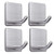 Heavy Duty Adhesive Towel Hooks Stick on Towel Hanger Wall Holder Waterproof Stainless Steel Sticky Hooks for Hanging Bathroom Kitchen Home-4 Packs