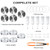 Artcome 28 Pcs Fermentation Kit-5 Stainless Steel Fermentation Lids, 5 Glass Weights, 5 Airlocks, 6 Silicone Rings, 6 Silicone Grommet, 1 Silicone To