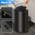 Anzoymx Stainless Steel Bathroom Trash Cans 1.8 Gallons Small Garbage Can with Pop up Lid, Metal Narrow Wastebasket, Slim Waterproof Litter Trash Bin