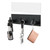 VIS'V Key Holder Wall Mount, Small Metal Self Adhesive Key Hanger with 3 Hooks, No Drilling, Extra Adhesive Strip, Black