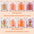 GABOX 8-Jar Sunset Orange Glitter Set, Holographic Fine Powder & 1mm & 2mm & 3mm Sequins Flakes Set for Cosmetic - Nail - Resin, Iridescent Art Glitt