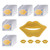 24K Golden Crystal Lip Masks 30 Pieces Hydrating Lip Plumper Mask Collagen Nourishing Lip Care Gel Pads Remove Dead Skin Anti Chapped & Anti-Aging Li