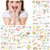 Temporary Tattoo for Kids Unicorn Rainbow Flower Cute-118 Glitter Styles Crown Swan Metallic Waterproof Groovy Fake Tattoos Body Face Tattoos Sticker