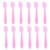 100PCS 8CM Disposable Plastic Cosmetic Face Pack Spoon Spatula Facial Cream Mini Scoop Mud Face Pack Stirrer Muddler Applicator DIY Beauty Tool (Pink