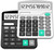 Calculator, Splaks 2 Pack Standard Functional Desktop Calculators Solar and AA Battery Dual Power Electronic Office Calculators with 12-Digit Large D
