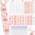 Dazoratix Pink Acrylic Bookmark Blanks - 60 Pcs Bow Cherry Making Kit Girly UV DTF Transfer Stickers with Ribbons for DIY Craft Reading Women Girls B