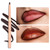Oulac Brown Lip Liner Pencil, 2in1 Retractable Makup Crayon for Lipliner and Eyeliner, Highly Pigmented, Smooth, Long Lasting and Waterproof Formula,
