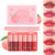 Eakroo 6 Colors Peach Lip Stain Set, Korean Lip Gloss Mini Liquid Lip Tint, Lipstick for Women, Liquid Blush, Lip Plumper, Lip Stain Long Lasting Wat