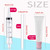 AMORIX 50PCS Lip Gloss Tubes 15ml Pink Cap Lip Gloss Containers Empty Lip Balm Tubes Cosmetic Squeeze Lipgloss Tubes + 2 x 20ml Syringes Tag Labels f