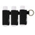 WK IEASON Lip Balm Holder Keychain with Clip, Tight-knit Elastic Chapstick Sleeve not Neoprene Sleeve (Blackx3)