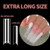 UNA GELLA Nail Tips Square XXL Tips 120 PCS No C Curve Gel Tips Extra Long Square Straight Nails Half Fake Nail Tips No Trace for Acrylic Nails Tips