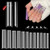 Quaferen Clear Square Nail Tips, 504PCS 3XL Long No C Curve Nail Tips, Half Cover Flat Tapered Square Straight Gel Acrylic Tips False Nails for DIY S