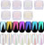 Pretty Diva 7 Colors Pearl Chrome Powder Set, Magic White Pearl Chrome Powder for Nails Aurora Iridescent Pearl Nail Chrome Powders Metallic Manicure