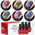CHARMFORYOU Cat Eye Gel Nail Polish, 9D Magnetic Cat Eye Gel Polish Set with Magnet Stick,Chameleon Magic Galaxy Effect Cat Eye Polish 6pcs for Home