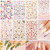 Teenitor 12 Sheets Nail Art Sticker 3D Self-Adhesive, Nail Art Decoration with 5 Boxes Holographic Glitter Flakes Butterfly Heart Star Maple Leaf Nai