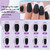 24PCS Black Fake Nails Full Cover Press on Short False Nail Art Tips Matte Glossy Medium Stiletto Almond Coffin Ballerina Reusable Acrylic Fingernail