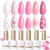 Born Pretty Pink Gel Nail Polish Set 6 Colors Valentine's Day Sweet Lovely Nude Pink White Colors Nail Art DIY Manicure Salon Home 7ML