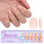 BTArtbox 160pcs Almond Plastic False Nails, Extra Short with Primer Cover, Jelly XCOATTIPS, 16 Sizes, Full Well Tips, Pressure Comfortable Wear, Last
