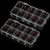 2 Pieces Nail Tip Box Empty False Nail Tips Organizer Box with 10 Number Spaces Storage Case Container Nails Plastic Grid Boxes for Fingernail Crysta