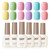 GAOY Pastel Gel Nail Polish Set of 6 Colors Pink Green Blue Gel Polish Kit for Salon Manicure and Nail Art DIY at Home, Gift for Women